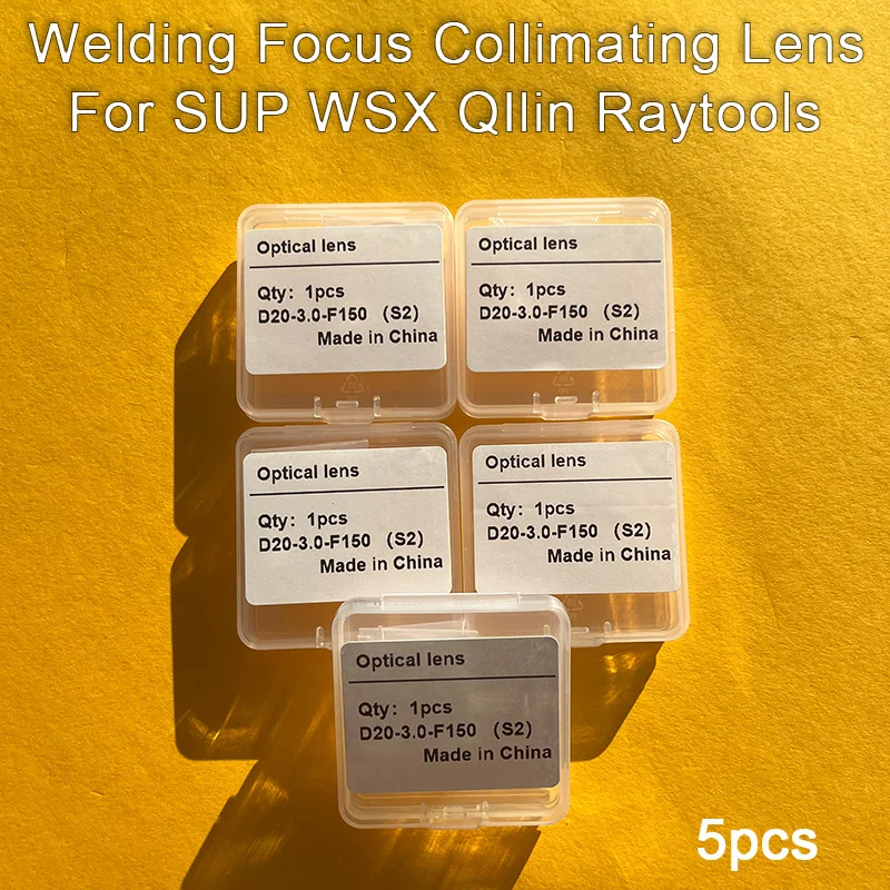 5 Stück, Shendao, S2 D20 4.5 F150 D20 3.0 F150 D16 5.0F60 D20 5.0F60 Schweißfokus-Kollimationslinse für SUP WSX QIlin Raytools – Detail 4