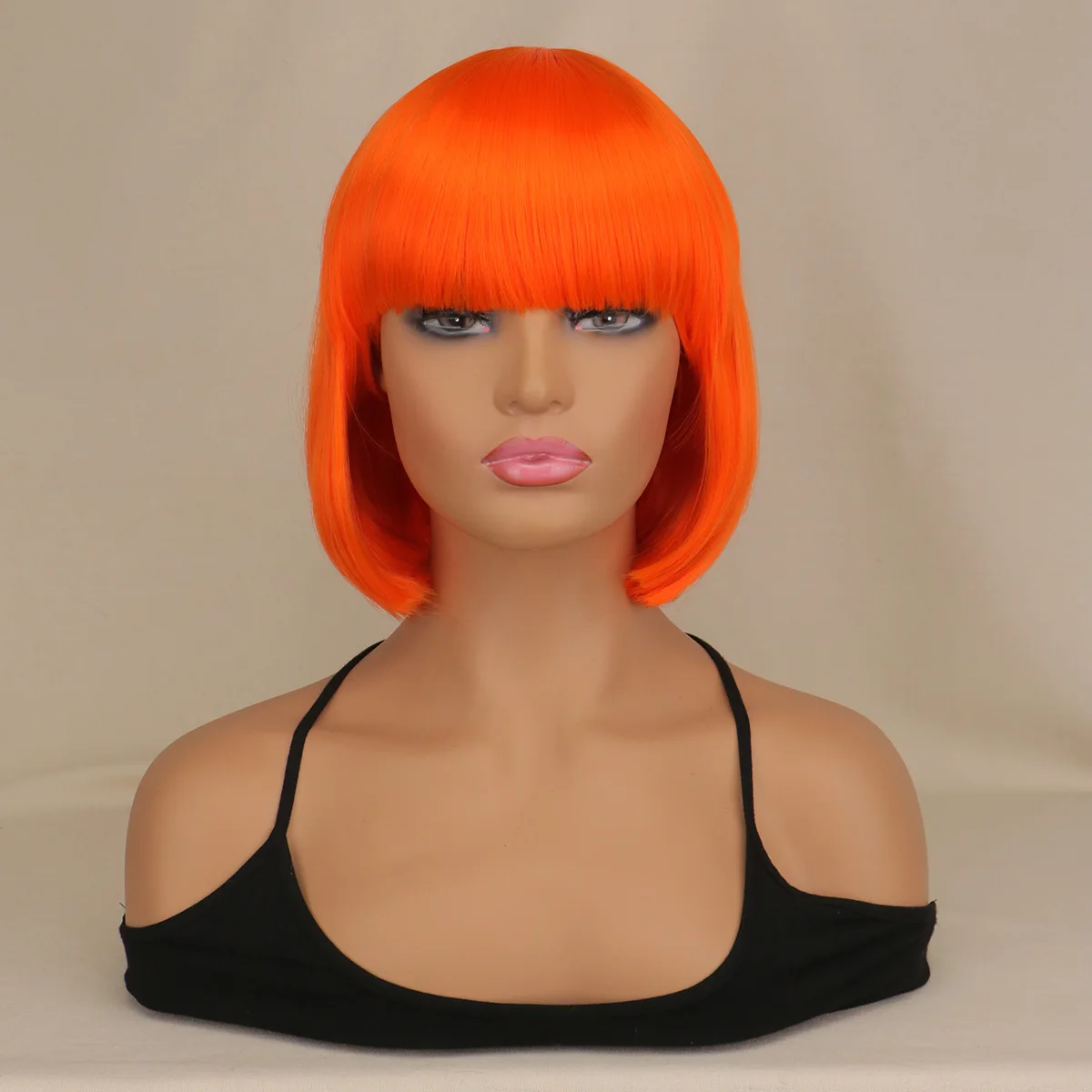 10 "짧은 밥 스트레이트 가발 헤어 플래퍼 코스프레 의상 여성용 짧은 밥 가발 파티 Cosume 핫 핑크 걸스 유니섹스