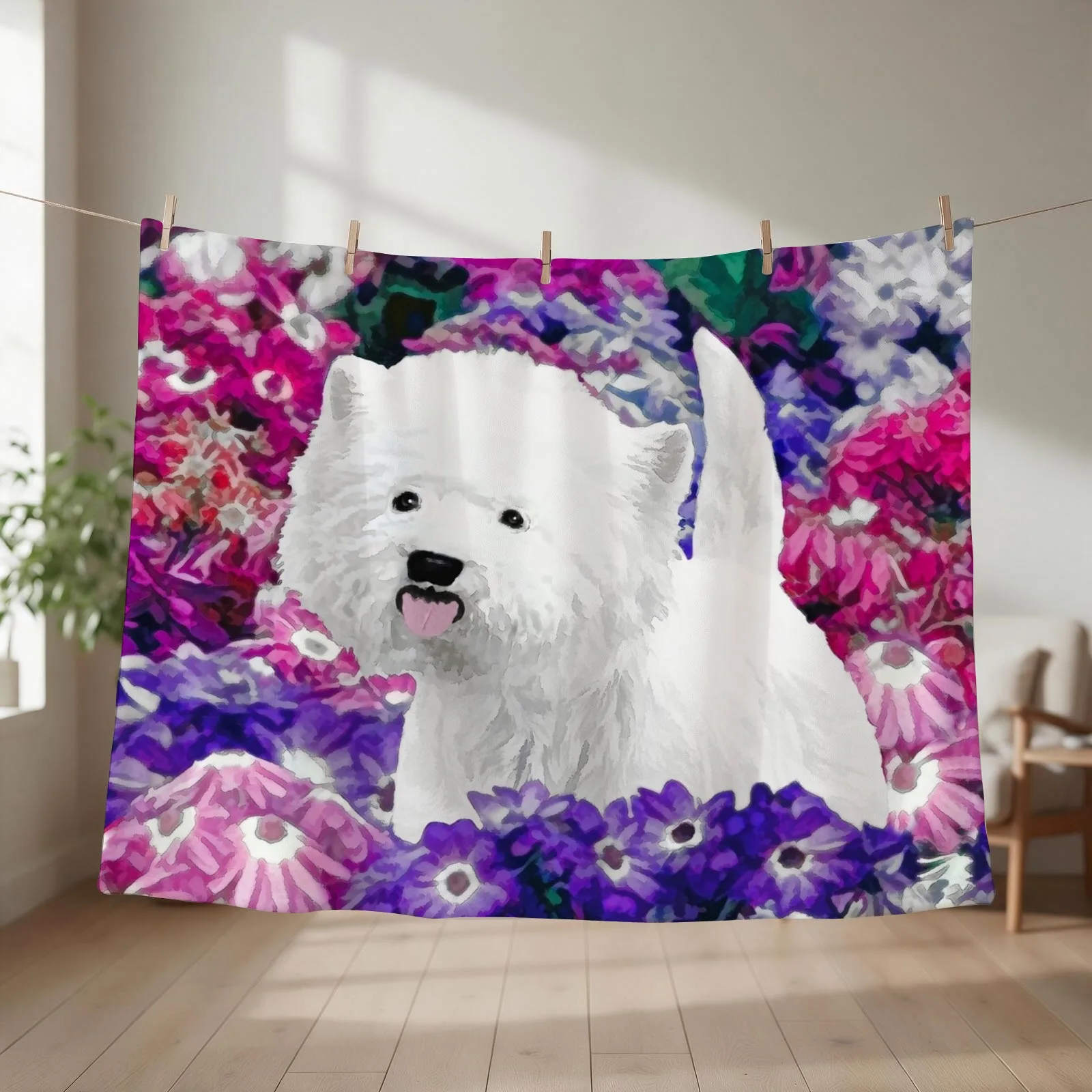 West Highland White Terrier Throw Blanket couch cozy soft plush fuzzy picnic outdoor blanket