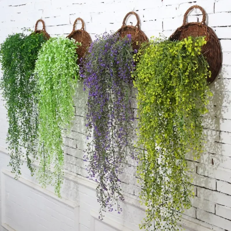 

50-105CM Artificial Hanging Flower Plant Fake Vine Willow Rattan Flower Artificial Hanging Plant For Home Garden Wall Decoration