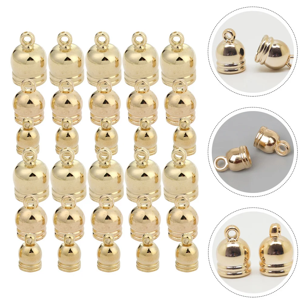 

120Pcs Electroplated End Caps Cord Ends Tassel Caps for DIY Jewelry Making Necklace Bracelet Accessories Tassel Making Materials