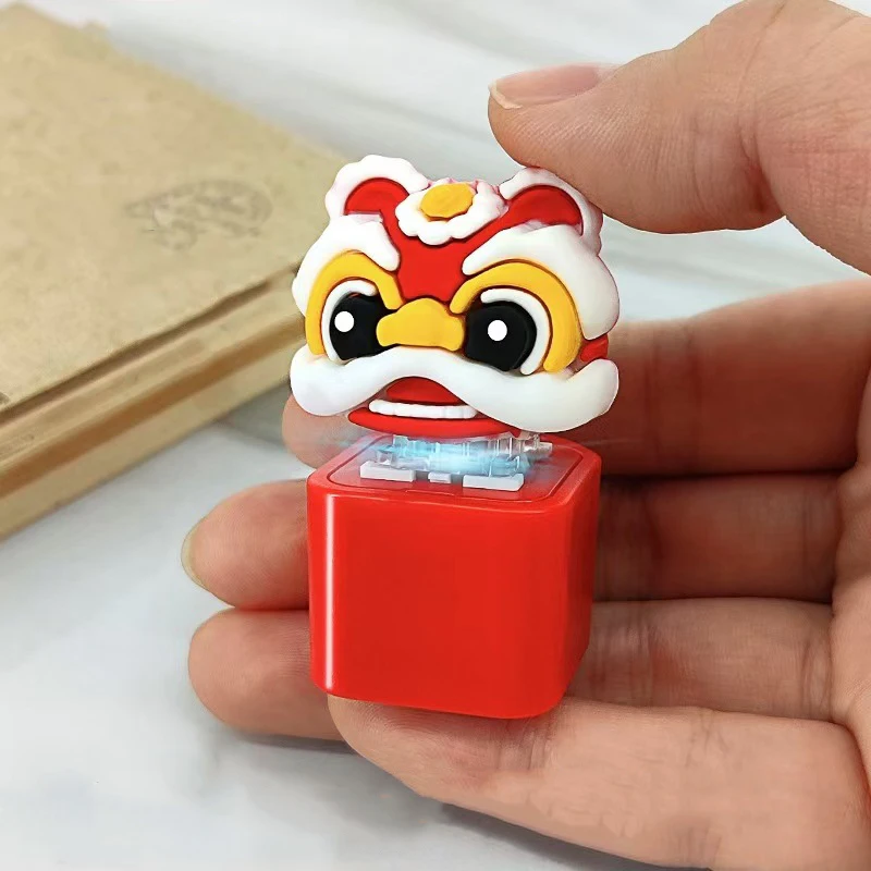 New Button Keychain Sound And Light Cartoon Pendant Stress Reliever Toys Bag Keychain Cute Luminous Keychain Decompression Toy