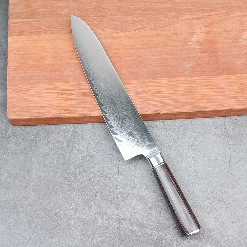 

Chef Knife Wood Handle 67 Layers Damascus Steel VG10 Blade Sharp Cleaver Slicing Gyutou japanese Kitchen Knives Cooking Tools