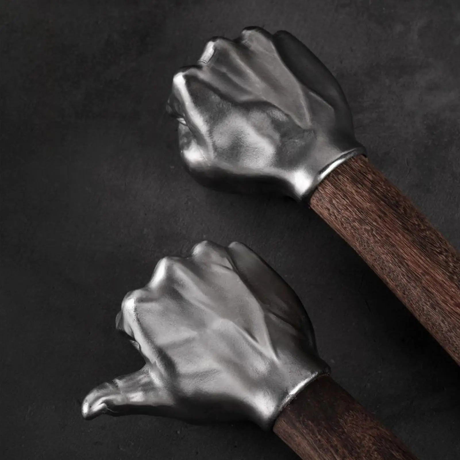 Stainless Steel Hammer Fist Shaped Hammer With Wooden Handle Camping Tool For Apartment Holiday Dormitory Desk Travel Birthday