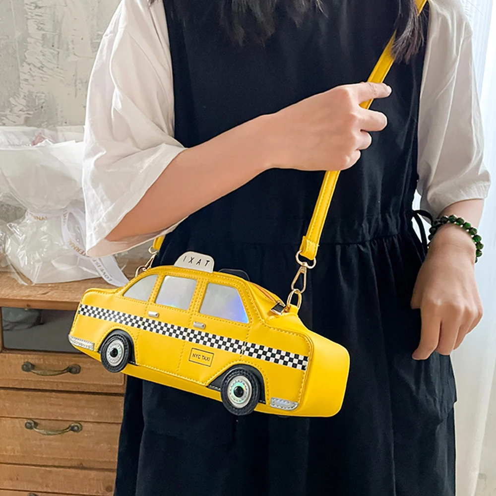 Funny New York Taxi Design Crossbody Bags for Women Fashion Car Shaped Shoulder Bag Harajuku Handbags and Purses 2022 Girls Tote