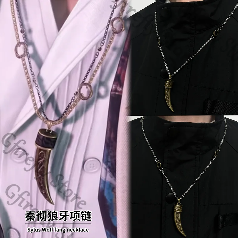 

Pendant Exquisite Wolf Tooth Necklace Amulet Game Collarbone Chain Anime Sylus Love and Deepspace Cosplay Accessories Gift