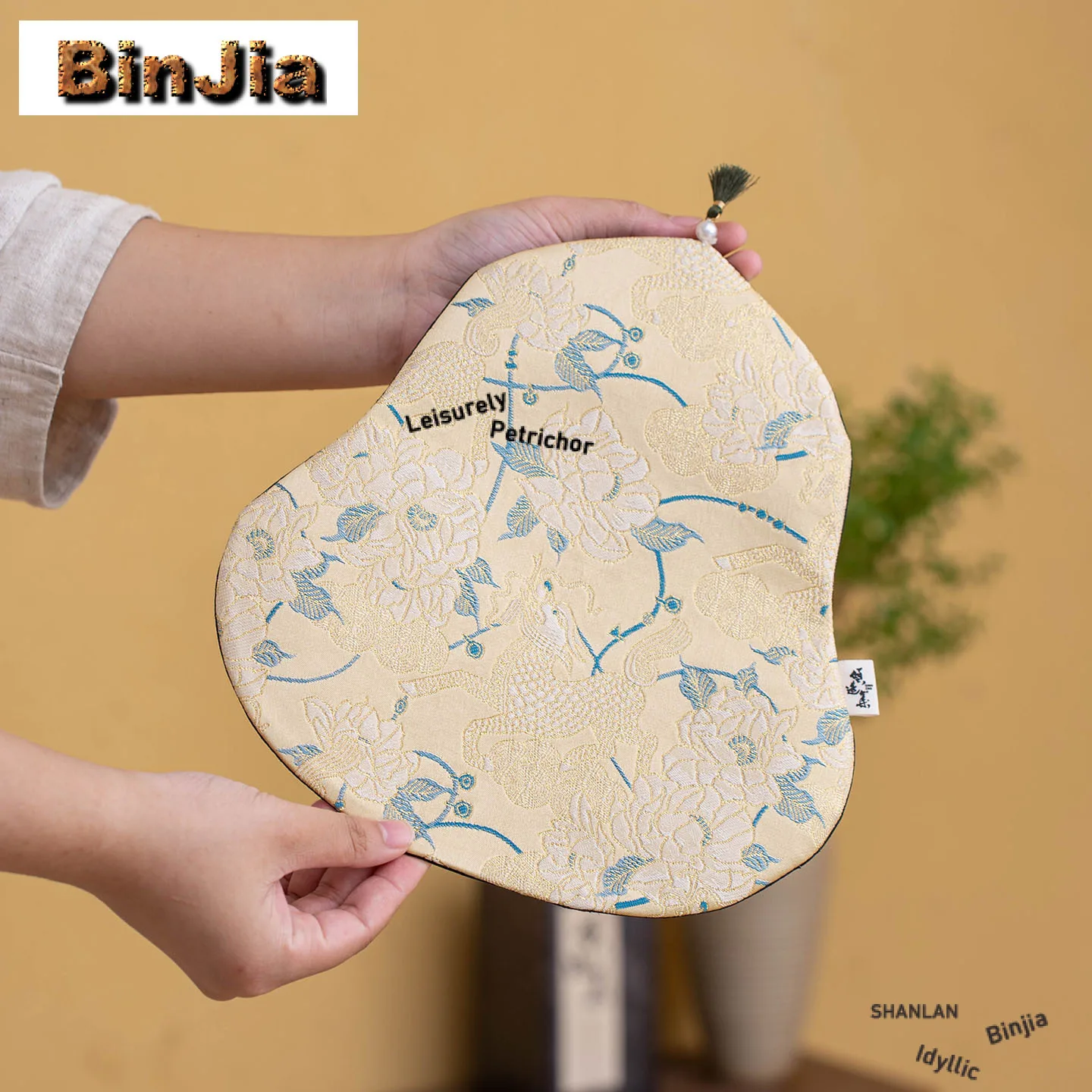Brocade Gourd Double-sided Tea Table Mats Handmade Tea Tray Napkin Cloth Drink Coaster Dinner Table Cloth Mat Tea Ceremony Craft view 6