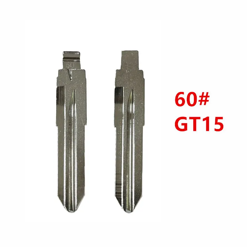 10pcs 60# GT15 Metal Flip Car Key Blade GT15 Key Blank for Fiat KD Metal VVDI JMD Fob Replacement Uncut Key Blade