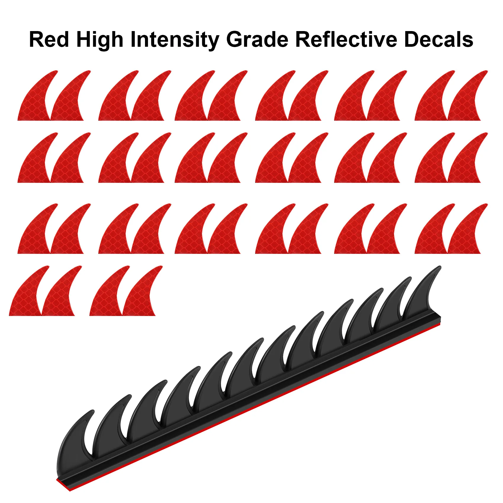 

Superior-Reflective Motorcycle Helmet Mohawk Spikes Rubber With Red Helmet Decals(Helmet Not Included)