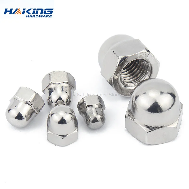 1/10pcs M3 M4 M5 M6 M8 M10 M12 M14 M16 304 A2-70 Stainless Steel Hex Hexagon Short Low Thin Cap Acorn Nut Cover Blind Nut DIN917