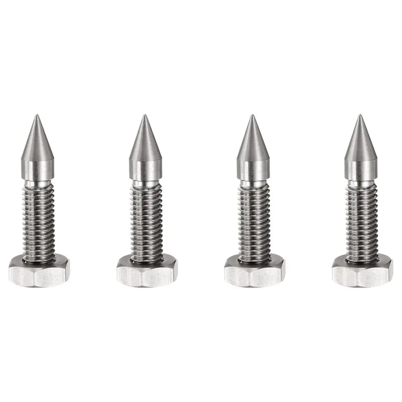 AT82-4 Pcs Speaker Spike, M8x42mm Shock Proof Adjustable Stainless Steel Isolation Stand Feet Without Spike Pad