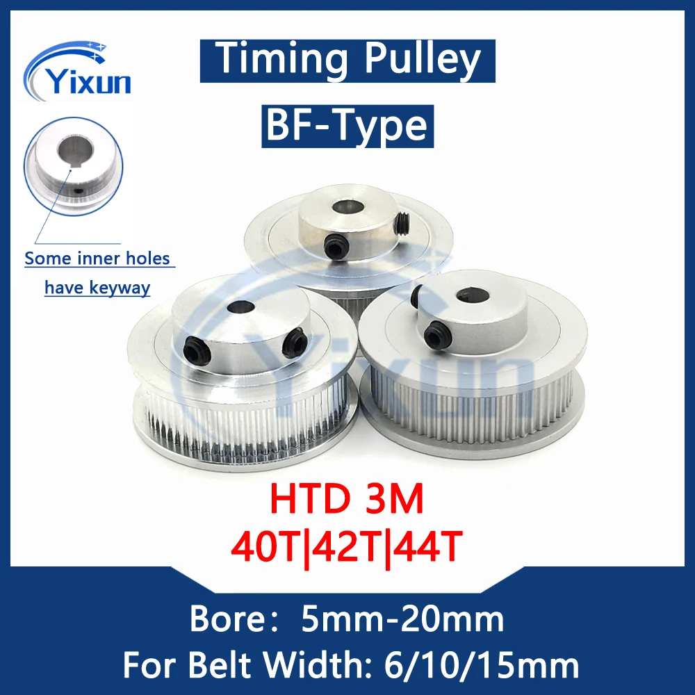 

HTD 3M 40T 42T 44 Teeth Timing Pulley Bore 5mm-20mm For Belt Width 6/10/15mm HTD3M Synchronous Wheel With Keyway 3M 40Teeth Gear