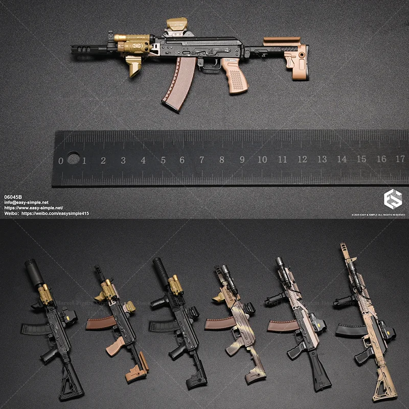 EASY&SIMPLE 06045 Mini-Zubehör im Maßstab 1:6, Spielzeugpistolen, kann nicht schießen, Puppendekoration für 12-Zoll-Actionfiguren-Soldat-Szenen-Requisiten