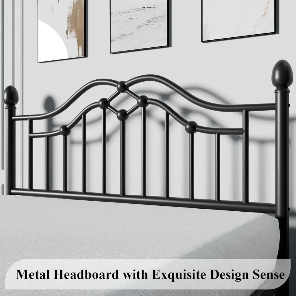 Metal Bed Frame with Headboard and Footboard, Modern Iron Platform Bed Frame Support Up to 1200LBS, Under Storage Bed Frames image 4