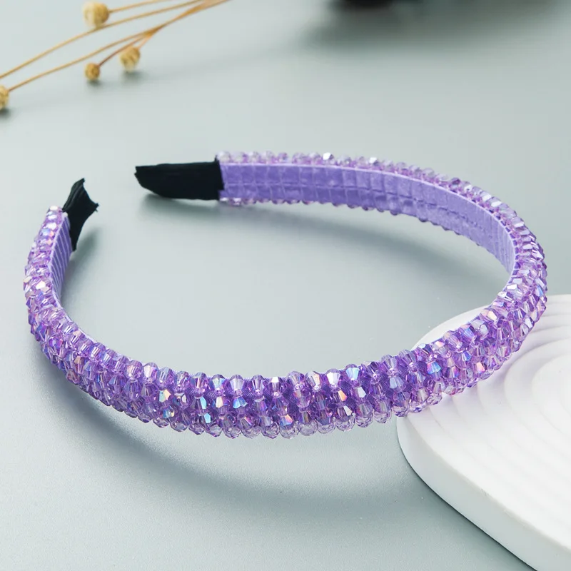 Women Girls Crystal Beads Braided  Handmade Hairband Headband Adult Hair Accessories