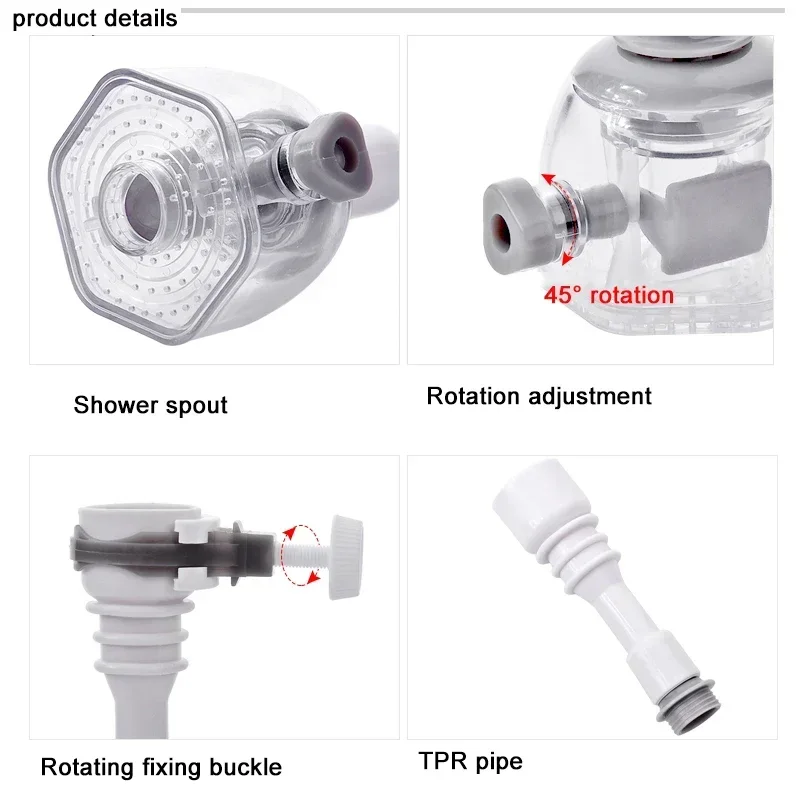 Barbujeador giratorio 360, 2 modos, ahorro de agua, boquilla de alta presión, filtro, adaptador de grifo, extensor de grifo, accesorios de baño y cocina