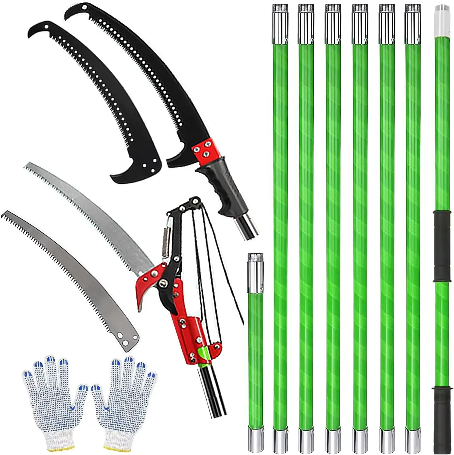 

26Ft Pole Saw For Tree Trimming Manual Branch Pruner With Sharp Scissor Extendable Tree Pole Pruner Cutting Set Garden Tools