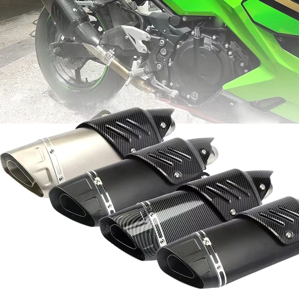 Universal 51mm Motorcycle Exhaust Pipe K10 Muffler For Ninja250 Z400 Z900 ZX6R R6 R3 MT07 MT09 NMAX155 RC390 CBR650R CF450SR