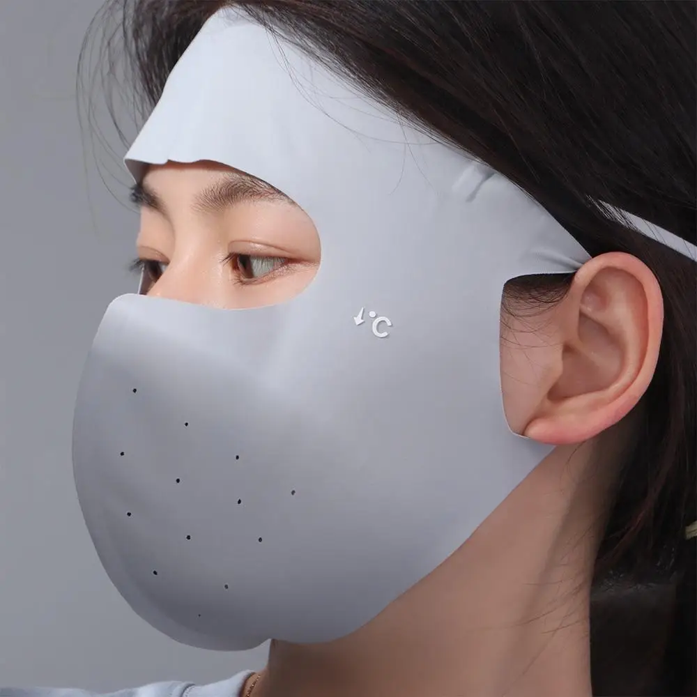 Anti-UV Ice Silk Sunscreen Mask Eye Corner Protection Traceless Face Gini Mask Riding Face Veil Sunscreen Veil