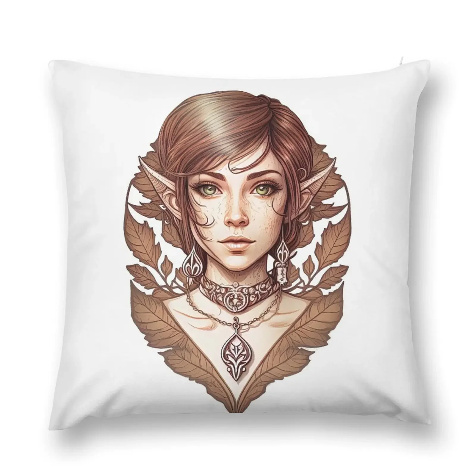 Female Elf, Beautiful Female Elf Fantasy Throw Pillow Pillow Cases christmas ornaments 2025 Sofa Cushions Throw Pillow