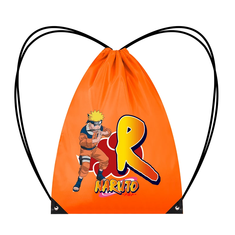 Narutos Bundle Pocket Kawaii Аниме Рюкзак на шнурке Молодежная мода Спортивная сумка большой вместимости Подарочные сумки с героями мультфильмов Велосипедный рюкзак