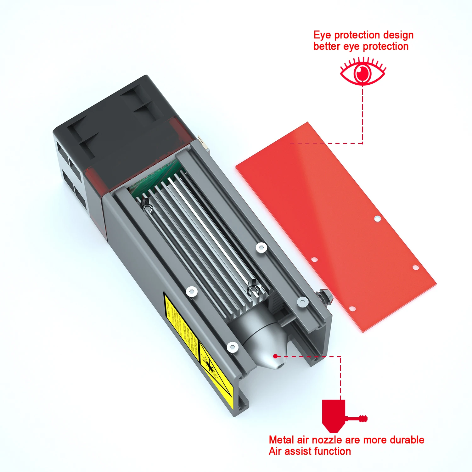 ZBAITU Laser Engraver Module 40/80W Two Diodes Laser Head Built-in Air Assist For CNC Engraving Cutting Machine Laser