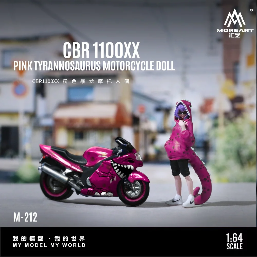 

TimeMicro&MoreArt 1:64 CBR1100XX Pink Tyrannosaurus Robot Doll Resin Model
