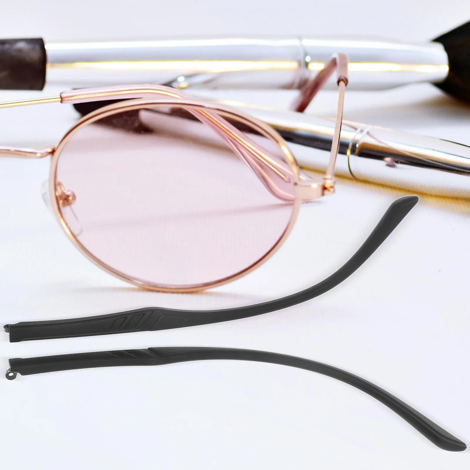 

1 Pair Replacement Eyeglass Temple Arms Sunglass Legs Repair Kit Black TR90 Material Lightweight Durable Universal Fit