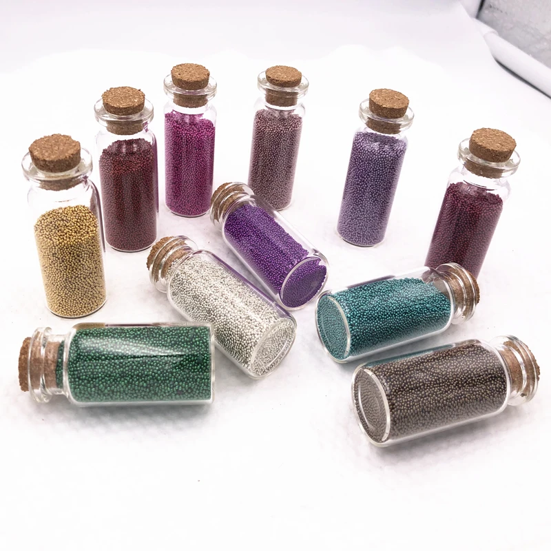 10g 0.6-0.8mm Micro Beads Micro Ball Micro Crystal Caviar Beads Glass Trend Caviar Nail Art Decorations Tips Handwork DIY Make