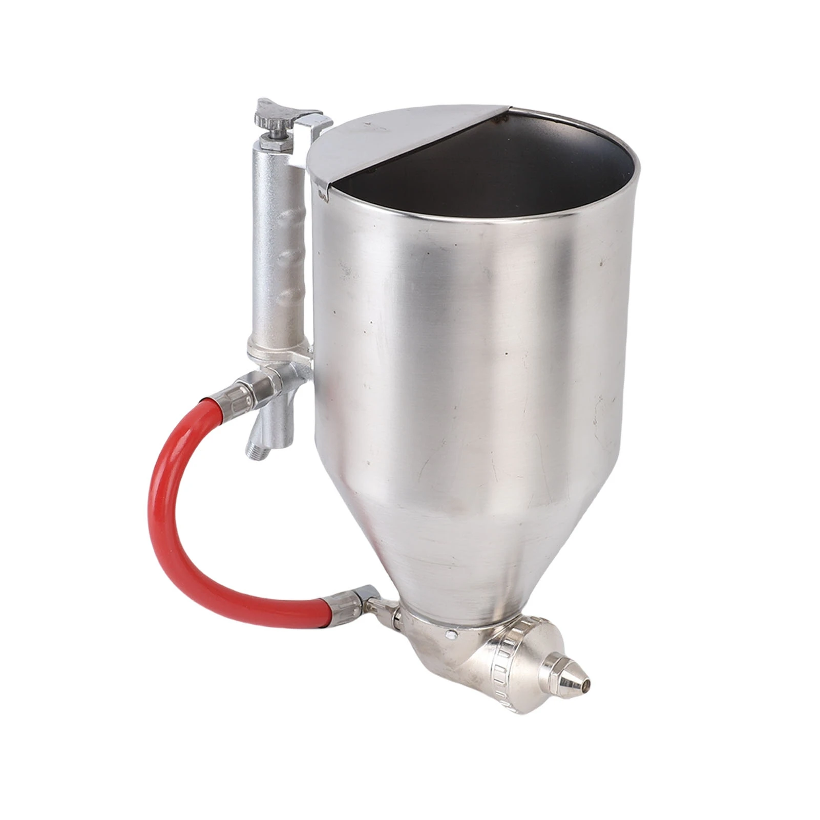 Pneumatic Cement Mortar Sprayer Stainless Steel Air Hopper Spray Gun for Exterior Wall Painting 1/4 Inch Inlet