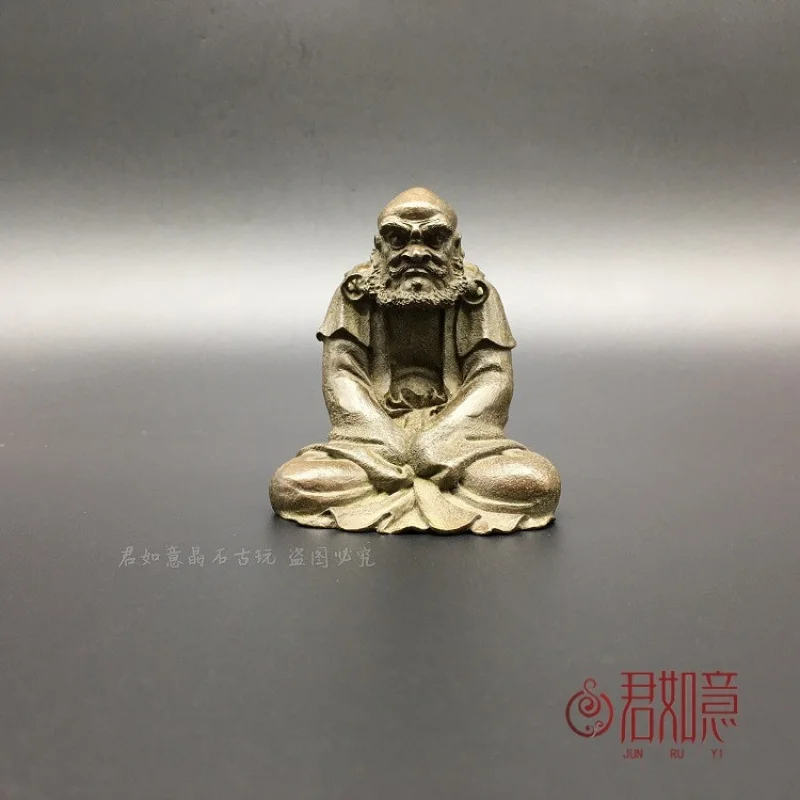Patriarch Small Ornament Solid Bodhidharma Bronze Buddha Statue Exquisitely Carve