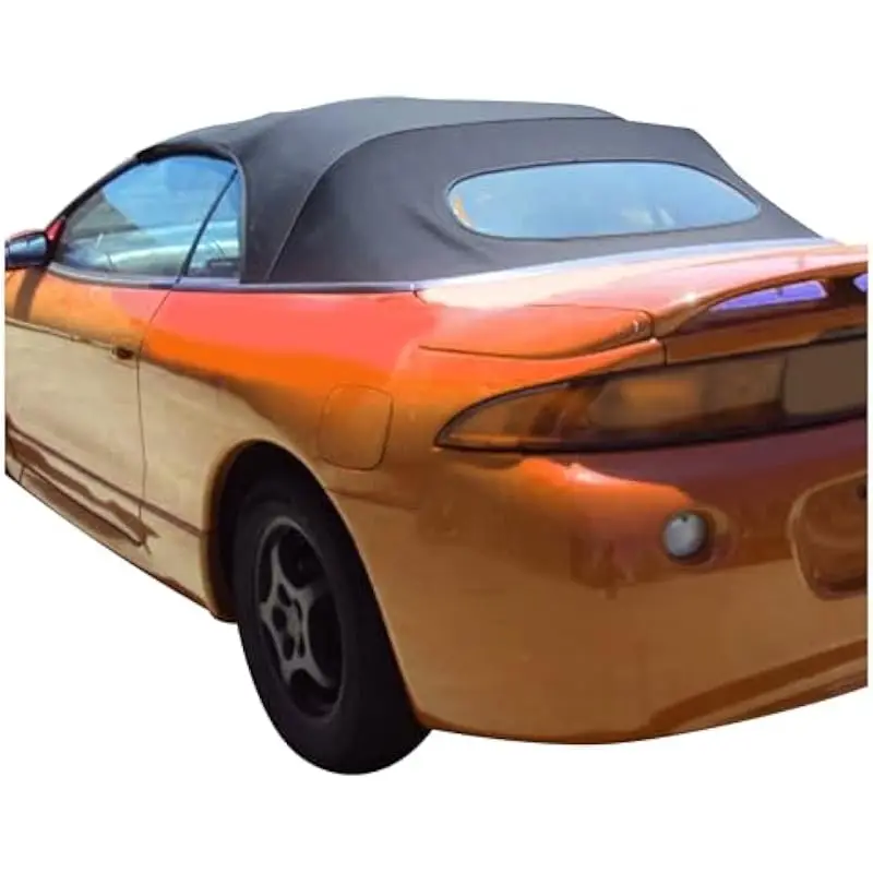 Convertible Soft Top for 1995–1999 Eclipse – Premium Black Vinyl Construction with Heated Clear Glass Window – Weatherproof Dust