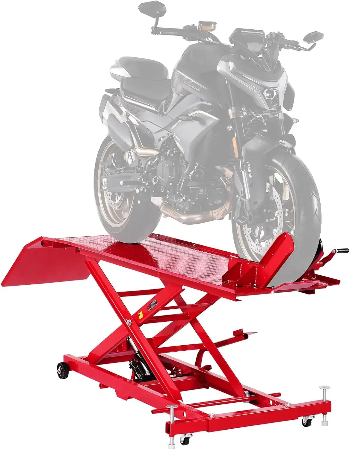 Motorcycle Lift Table 1000lbs Weight Capacity 360 Flexible Moving Motorcycle Jack Stand 8 6 31 in Height Range Heavy Duty Bike