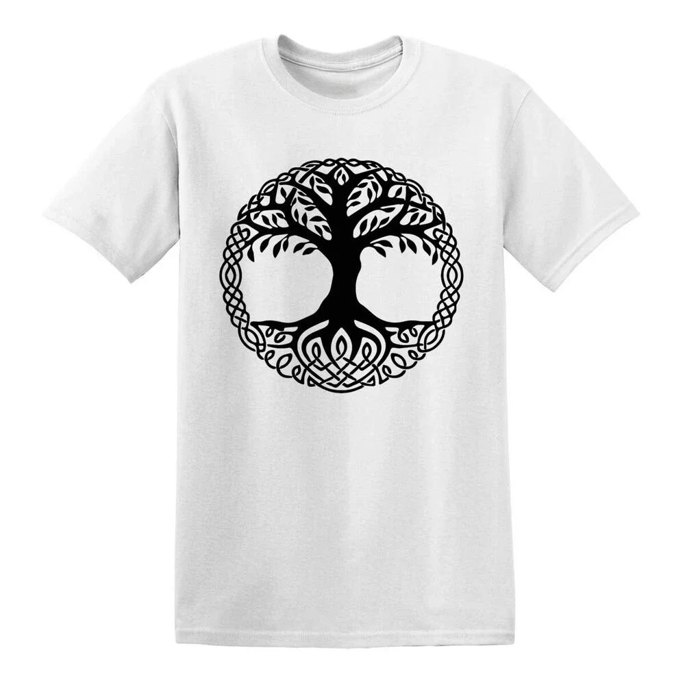 Yggdrasil Tree Cotton T-Shirt Tree of Life Celtic Tribal Tattoo Gift Oak King T Shirt Men\'s Outdoor Comfort Short Sleeve Tops