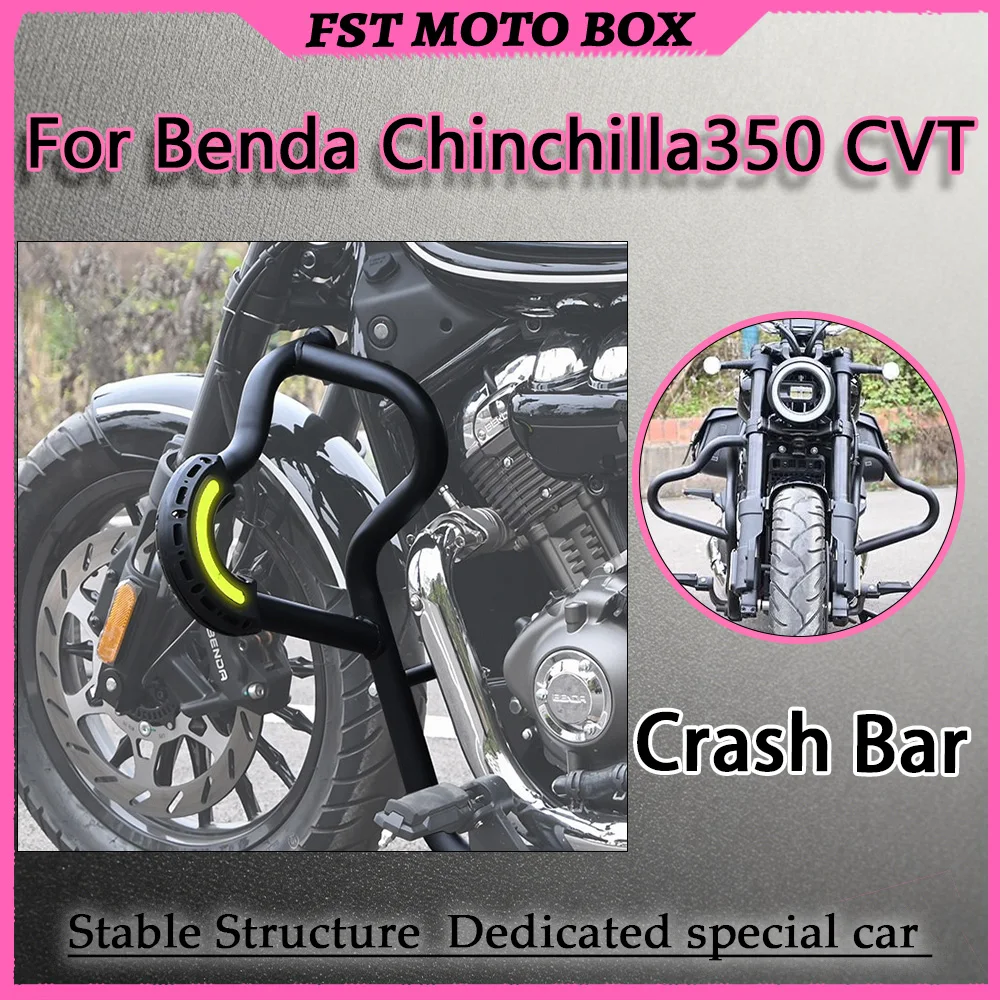 For Benda Chinchilla350 CVT Special-Purpose Crash Bar Backrest Luggage Rack & Side Bag Kit Thickened Carbon-Steel Tubing