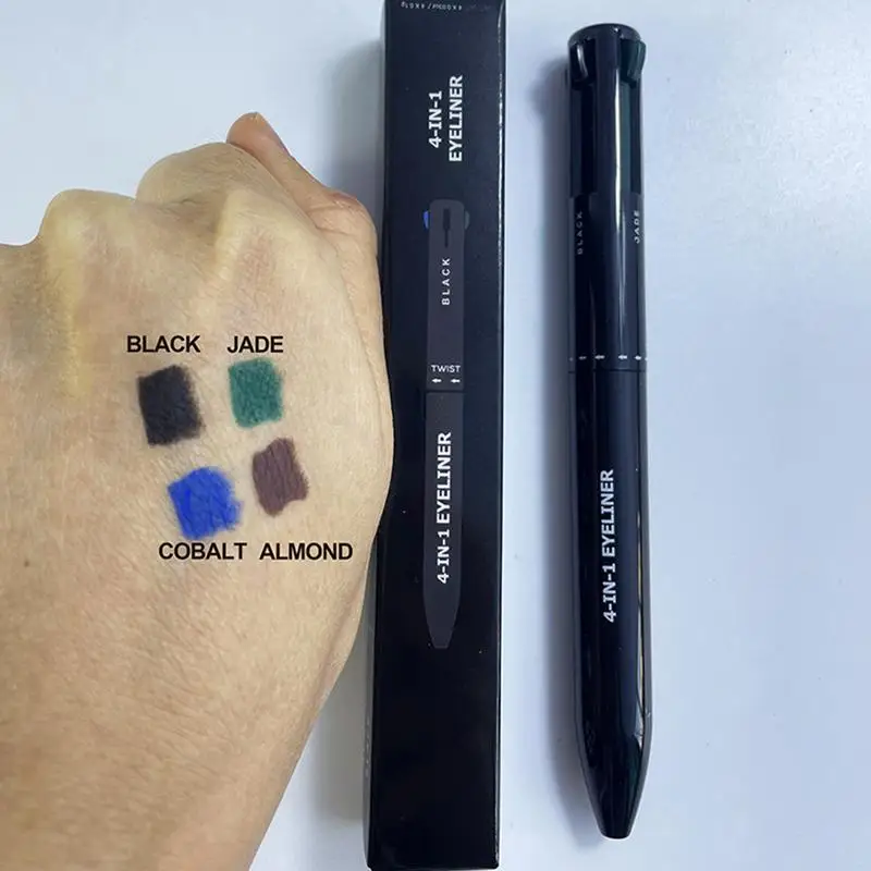 Multi-Effect 4 In 1 Eyeliner Wenkbrauw Potlood Contour Pen Langdurige Waterdichte Cosmetica Eyeliner Make-Up Potlood Lip Liner Pen