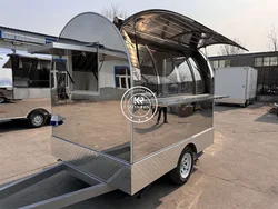 Outdoor Stainless Steel Hot Dog Pizza Mobile Food Trailer Street Snack Mobile Food Cart Ice Cream Food Truck for Sale