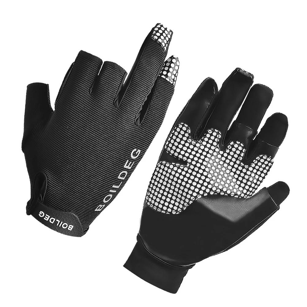 

Anti Slip Gloves Gloves Durable Fishing Supplies Silicone Chip Handguard Reflective Outdoor Sailing Supplies Black