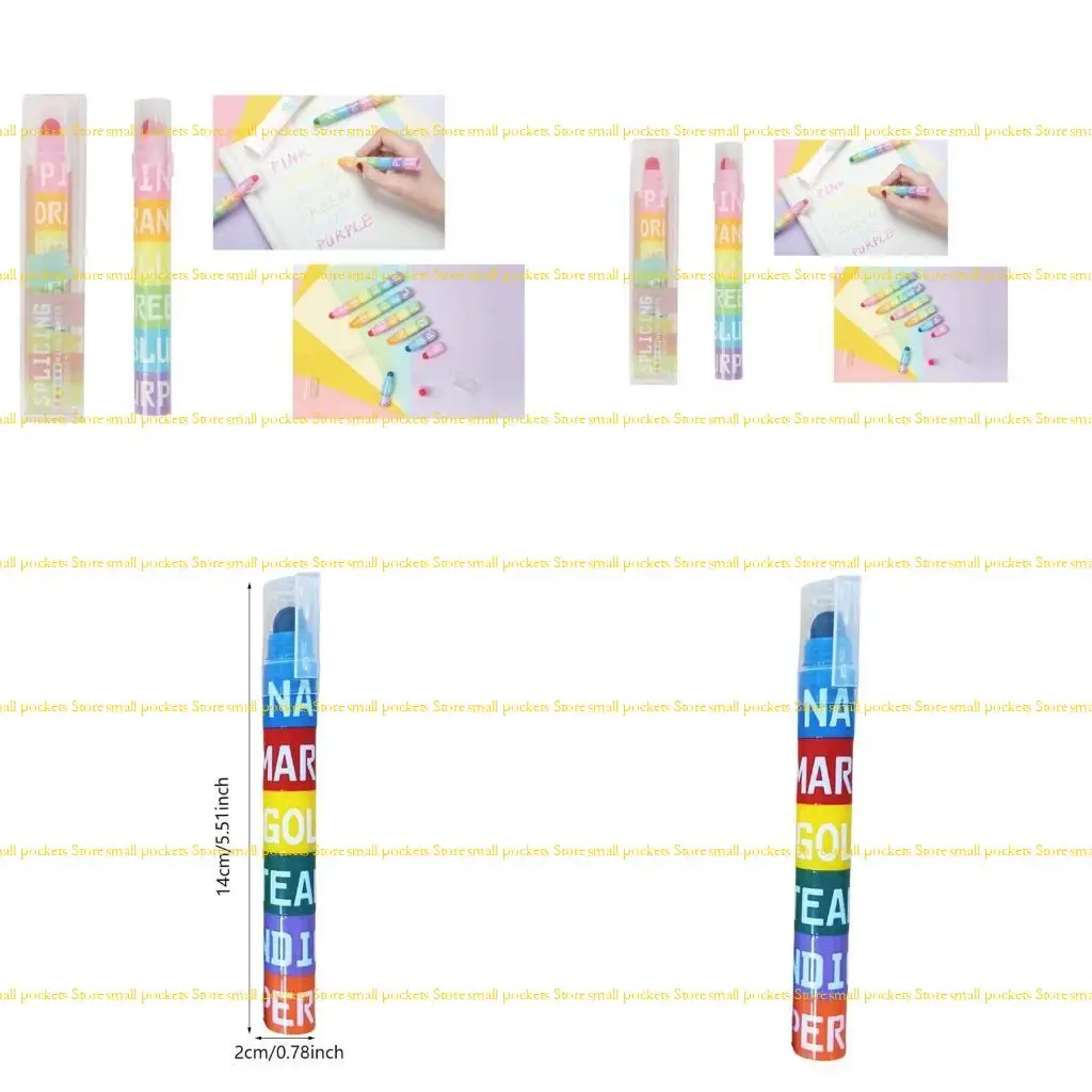 

R1WD Scackable Highlighter Pen 6-Color-In-1 Широкий маркер для рисования для рисунка