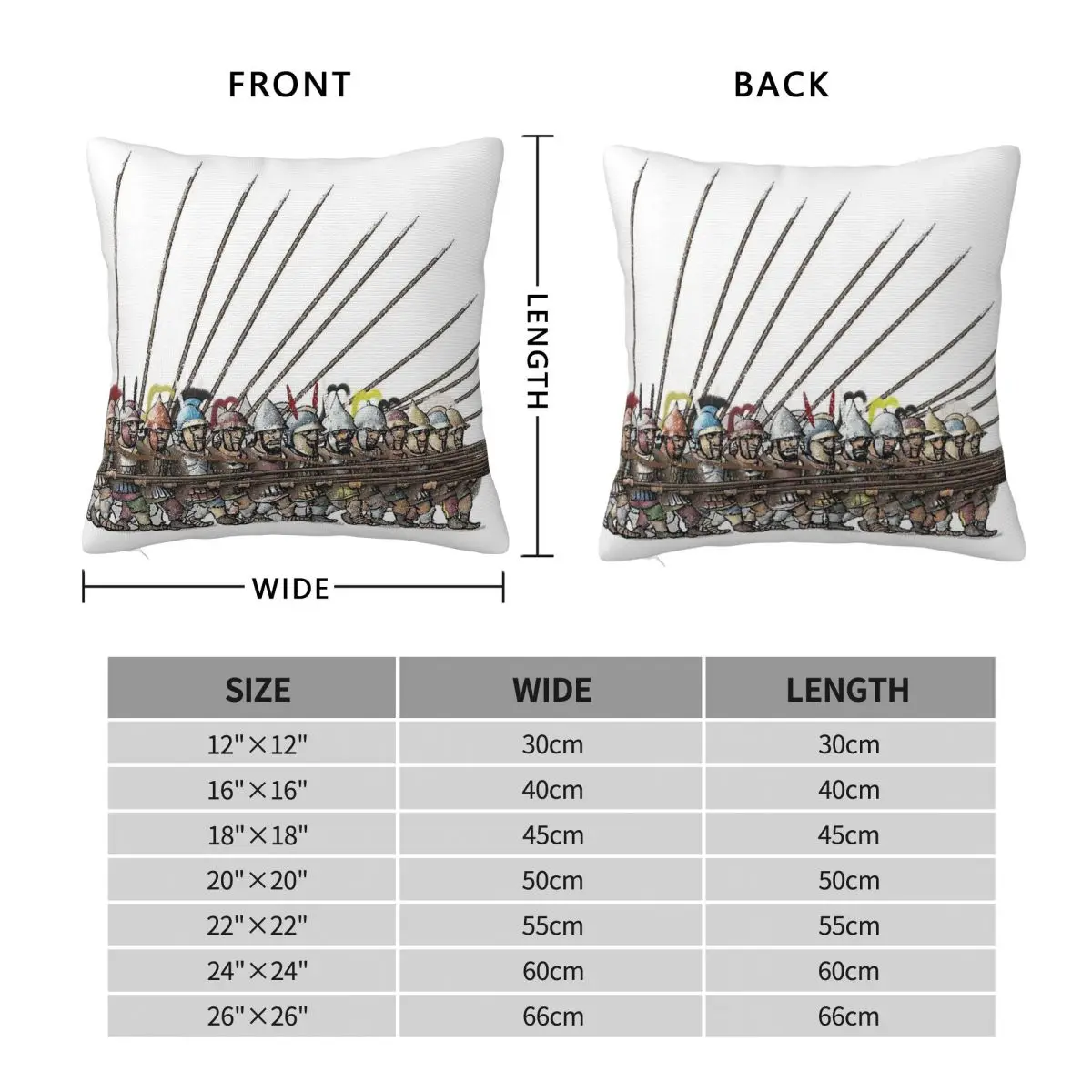 Pike Phalanx Greco-Bactrian Square Pillowcase Polyester Linen Velvet Creative Zip Decor Home Cushion Cover