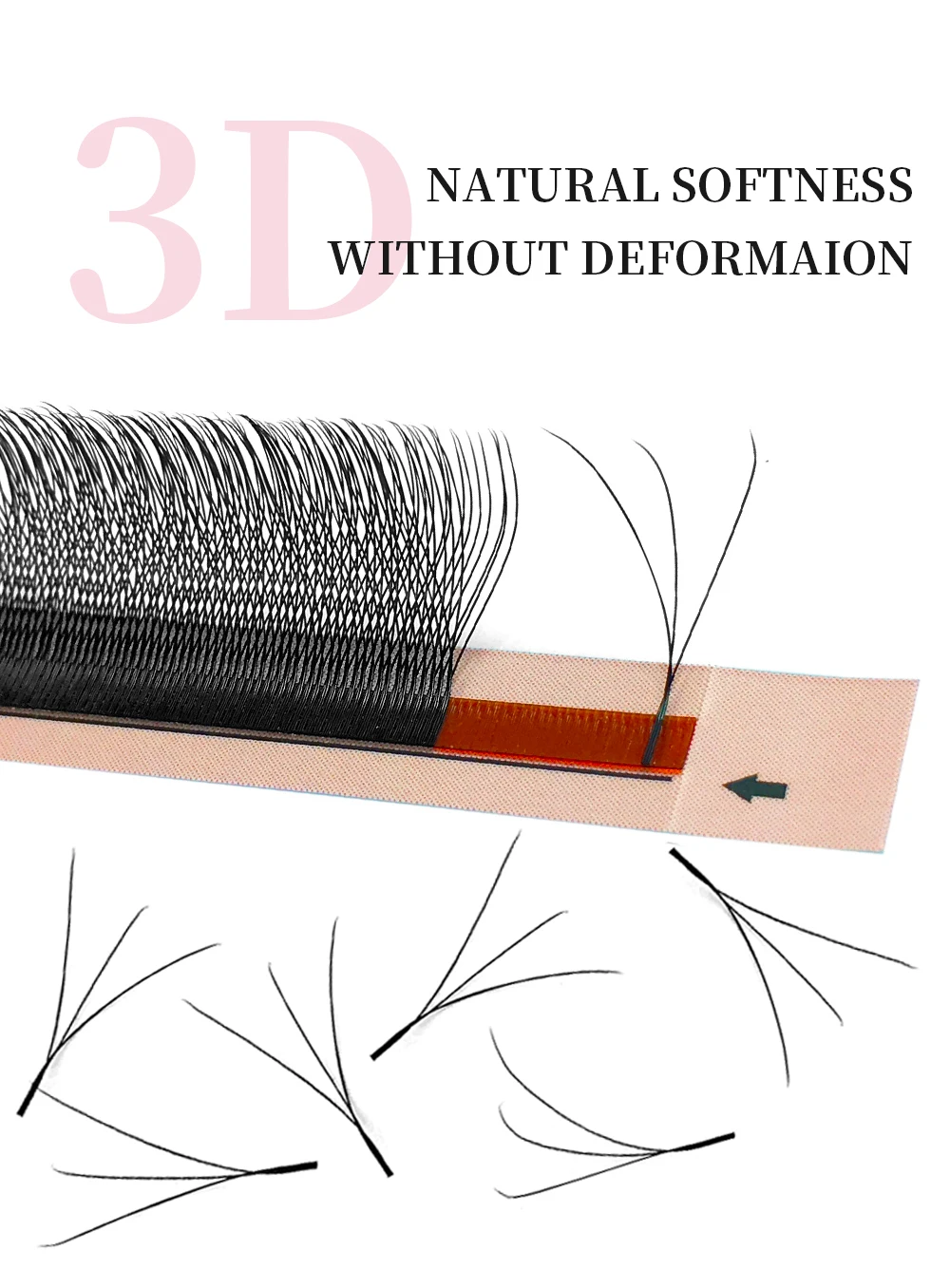 Goddess YY W-förmige Wimpern 2D 3D 4D 5D 6D 7D 8D Automatisch blühende vorgefertigte Fächerwimpern Extensions Natürliche Einzelwimpern – Detail 3