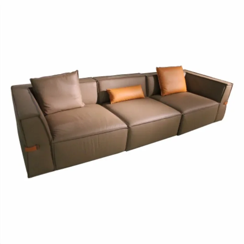 

block leather sofa leather art sofa light luxury cat scratching leather sofa