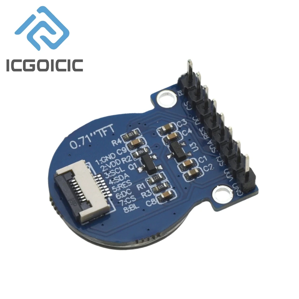 8PIN 0.71-inch TFT Display GC9D01 Small Screen 160x160 Module LCD Full Viewing Angle SPI Color Screen