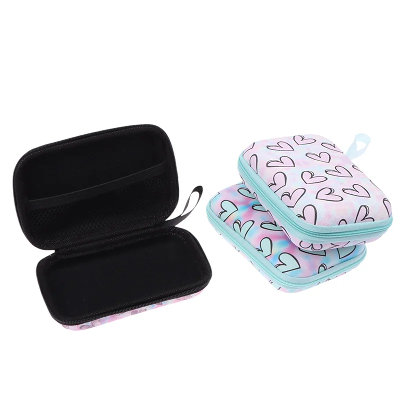 Butterfly Heart Pattern Headphone Data Cable Storage Bags Charger Power Bank Rectangular Box Zipper Bag Pocket Pouch