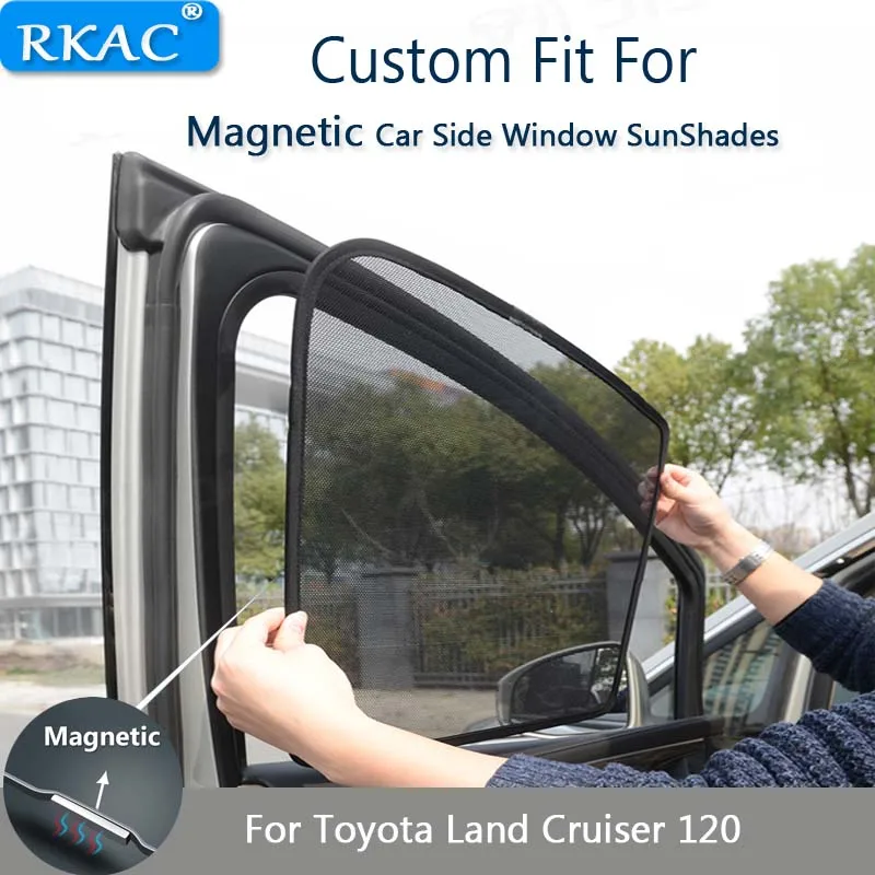 magnetic Custom fit Car Window Sun Shades Cover Mesh car curtain Sun visor Anti-UV auto For Toyota Land Cruiser 120  Car Styling