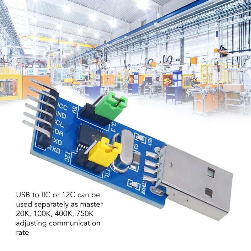 1 комплект USB-адаптера IIC, модуль адаптера, электронные компоненты, управление устройством IIC