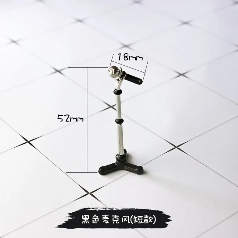 قطعة واحدة من الميكروفون القصير المصغر المحاكاة الإبداعية، ملحق بيت الدمى، لعبة نموذجية مصغرة