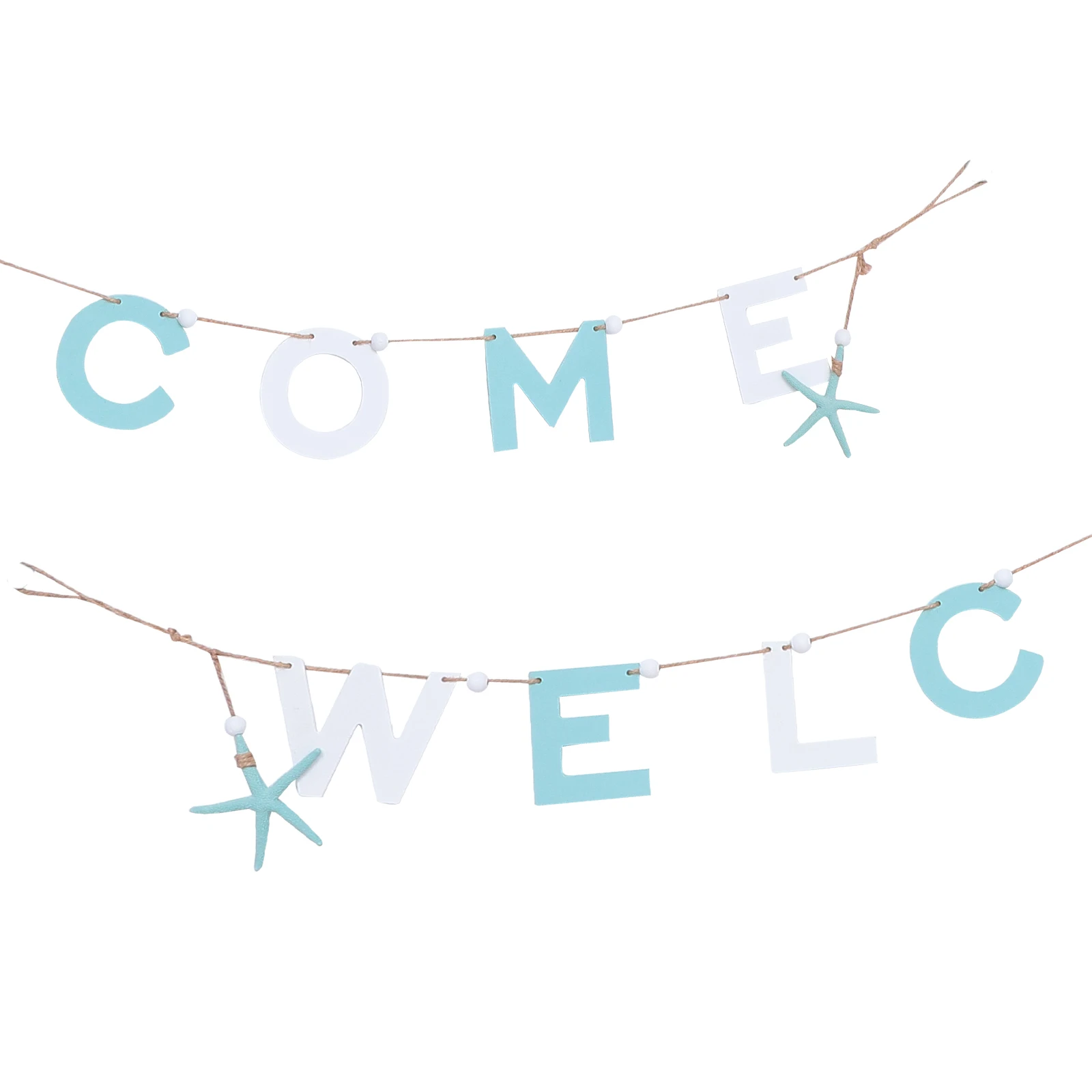 

1Pcs Wooden Wall Pendant Welcome Hanging Sign Mediterranean Style Smooth Edges Safe for Home Store Restaurant Decoration