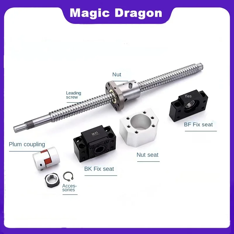 SFU1204 Kit RM1204 Rolled Ball Screw C7 With End Machined+1204 Ball Nut + Nut Housing+BK/BF10 End Support+Coupler For CNC Parts