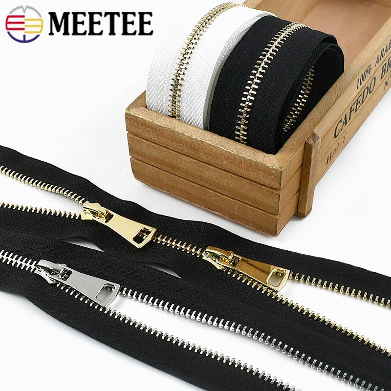 

1Pc 5# 60-150cm Metal Zipper with Double/Single Zip Pull Head Jacket Down Coat Replacement Zippers DIY Zips Repair Accessories